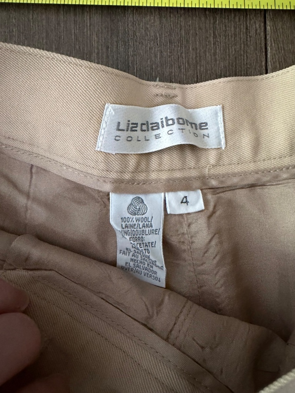 Liz Claiborne Collection Vintage Wool Khaki Pant - Picture 4 of 8